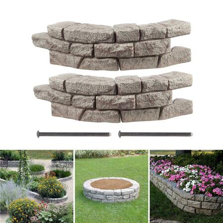 RTS COMPANIES Rts Home Accents Rock Lock Raised Garden Bed Curved Rock, 2Pk 550600510A0081